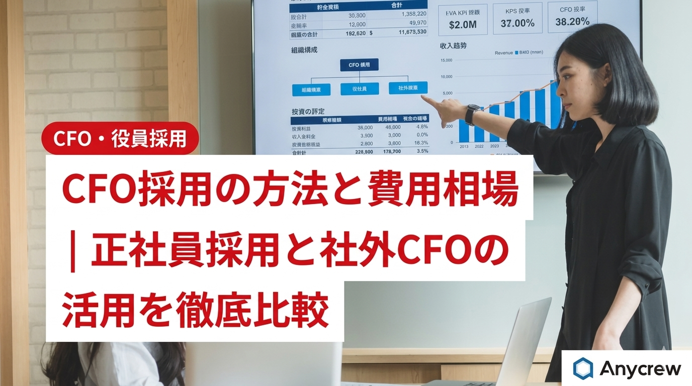 CFO採用の方法と費用相場｜正社員採用と社外CFOの活用を徹底比較